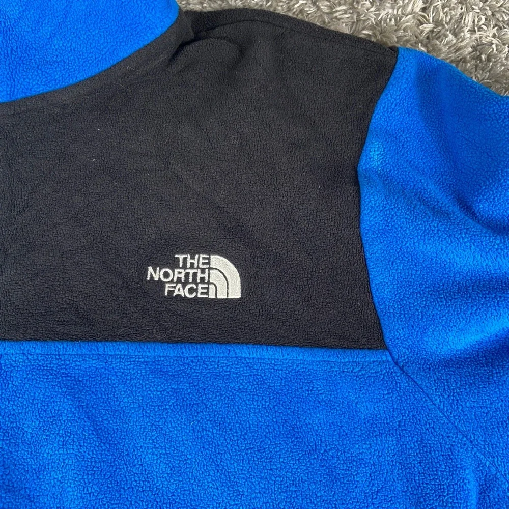 The North Face TKA Glacier Snap-Neck Pullover Mens L Blue Black Fleece Outdoors
